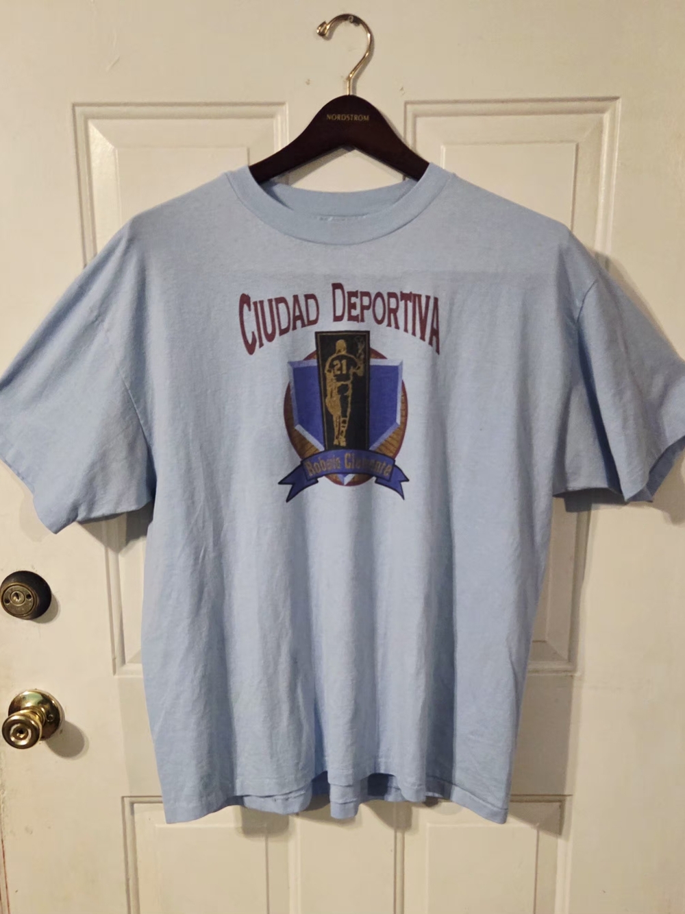 Ciudad Deportiva VINTAGE RARE Roberto Clemente T-Shirt Size XL Single Stitch USA